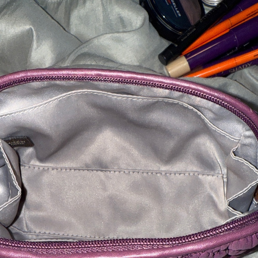 Coach Purple Quilted Cosmetic Bag - Picture 5 of 7